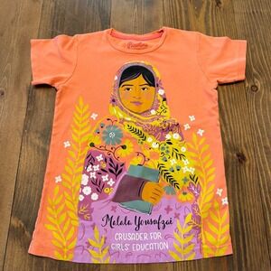 Piccolina Malala Yousafzai Girl Orange S/S Shirt Sz 10 Trailblazer Series